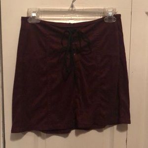 Maroon skater skirt with laces